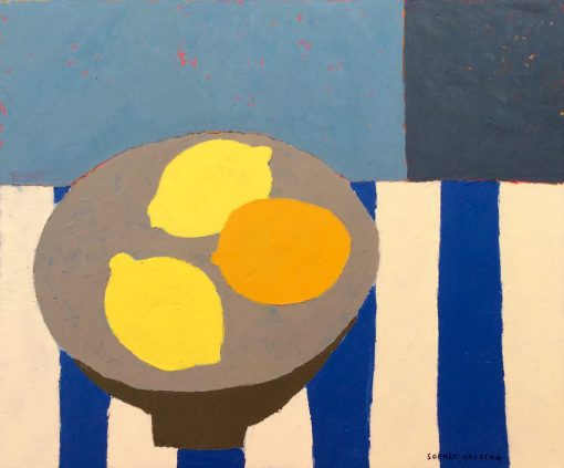 Sophie Harding, Lemons on Blue Stripe 1