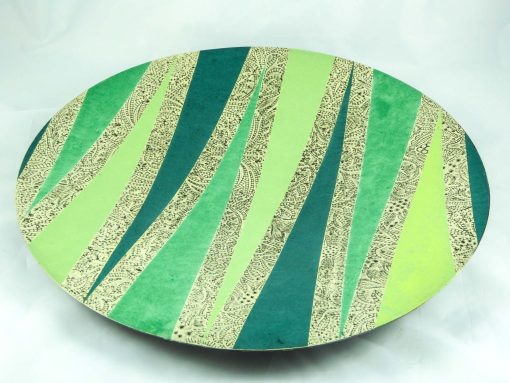 David Gee, Three greens triangular stripes bowl 1