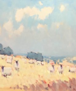 Stephen Brown, The High Meadow £1,150 Medium: Oil on Canvas Size: 35 x 46cm Contemporary Artists working in oils. Subjects in Devon, England. Marine Artist depicting coastal beaches. Pastel tones.