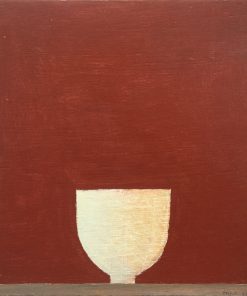 Philip Lyons, Stillness, White on Red £500 Medium: Oil on Board Size: 25 x 25 inches Sold Nadia Waterfield Fine Art. Painter of Still life Bowls. Grid structured artwork creating framework for compositions. The surface of the paintings suggest weathering or wear and tear. Acrylic on board.