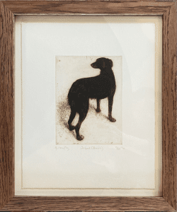Print Maker of Animals. drawings and etchings capturing character. Limited Edition Print Runs. Helen Fay, Casper £175 Medium: Hand coloured Print Size: 16.5 x 12.5cm