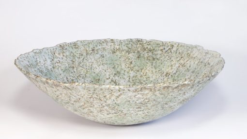 Claire Lardner Burke, Large Speckled Green Bowl with Chrome 018 1