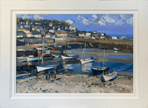  Cornish Artist painting the seascape and landscape of Cornwall. Working in Acrylics he captures multiple tourist destinations. Andrew Tozer, Mousehole £2,250 Medium: Acrylic on Board Size: 56 x 80cm