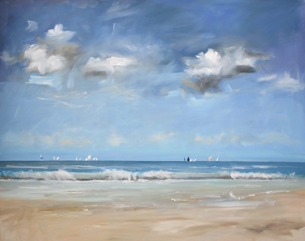 Mike Service, Ebbing Tide £2,700 Medium: Oil on Board Size: 120 x 150 cms Sold Nadia Waterfield Fine Art. Oil painter from Bath. Landscapes, clouds, the sea and boats, muddy fields, tumbledown buildings and still life, usually flowers in pots.