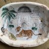 Belynda Sharples, Large Oval Platter with Tiger and Peacock 3