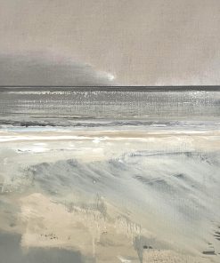 Jack Davis, Momentary, Sennen Bay £1,950 Medium: Oil on Linen Size: 84 x 74cm Nadia Waterfield Fine Art. Paintings of the West Penwith Peninsula. Landscape artwork with dramatic skies and seascapes. Painting with oil on linen.