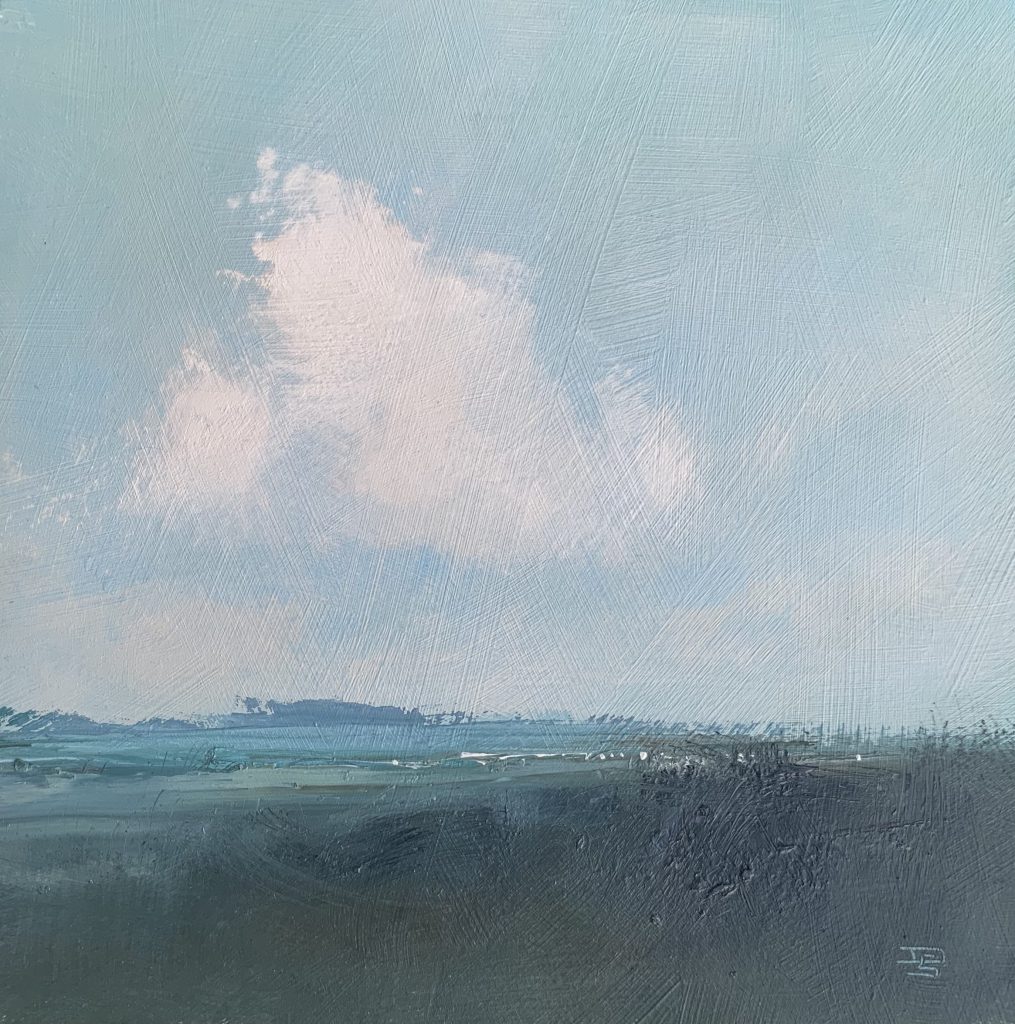 David Smith, Copse on the Hill £350 Medium: Oil on Board Size: 33 x 33 cms Oil Landscape Painting, painting the atmosphere of the English Countryside. Working in oil. He exhibits as the royal societies of artists in the UK.