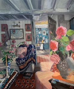 Louise Millin Inchley, Interior of Sunday in the Cottage £1,200 Size: 50 x 60 cm Still Life and Contemporary Artist who works in oil. she is inspired by scenes of travelling, cities and the French Rivera. Depicting Street Scenes and Interior through painting.Nadia Waterfield Fine Art.