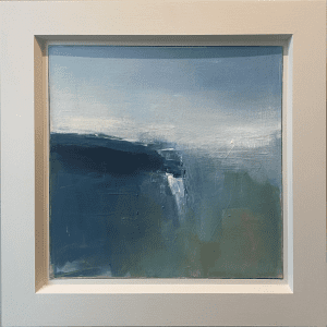 Boo Mallinson, Winter Coast £695 Medium: Acrylic & Charcoal on Canvas Size: 40 x 40 cm Visual Landscape diary for Daily Walks in Dorset. Seasonal abstract paintings in Acrylic. Interpretive art.