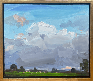 Painting Nature. A response to colour and compositions utilising traditional artist techniques. Landscapes depicted with expression. Working in Oil on Board. Robert Newton, Evening Clouds May £650 Medium: Oil on Board Size: 30 x 20cm