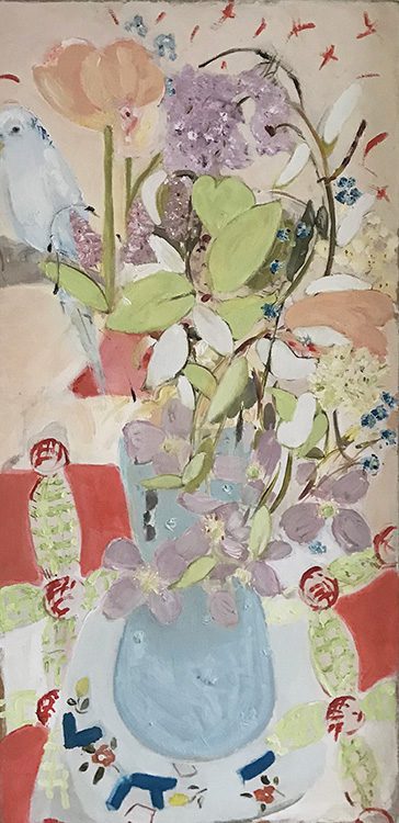 Belynda Sharples, The Budgie Flutters Amongst Flowers II 1