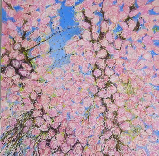 Carla Groppi, Sakura II £1,800 Medium: Pastel Size: 116 x 116cm Large Scale Pastel and Charcoal Artist. inspired by photographer 1900s French photographer Atget, Tokihiro Sato.