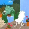 Sophie harding contemplation still life painting acrylic on ply panel 40cm x 50cm £895 garden scene