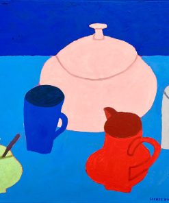 Sophie Harding Big Pink Pot 50cm x 40cm Acrylic on Canvas £895 kitchen still life painting