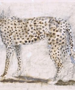 Meg Buick, Cheetah £900 Medium: Oil, Pencil & Chalk on Paper Size: 77 x 57 cms Painting and Printmaking Artist. Sketching and working in etchings depicting animals.
