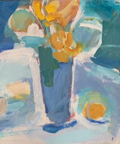 Contemporary Abstract Artist Capturing Landscapes and Still-Life through Soft and hard edges and Textures. Anthea Stilwell, Flower Study, £600, Medium: Acrylic on Board, Size: 34 x 38cm