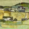 Author of Books on Painting and Drawing. Pastel Landscapes of Wales in a bird eye view. British Countryside Artist. Moira Huntley, Pembrokeshire, Pastels, 50cm x 38cm, Framed: 74cm x 60cm