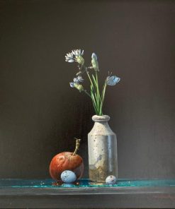 Wild Garlic & Holly Blue, Oil on Board, 40 x 40cm