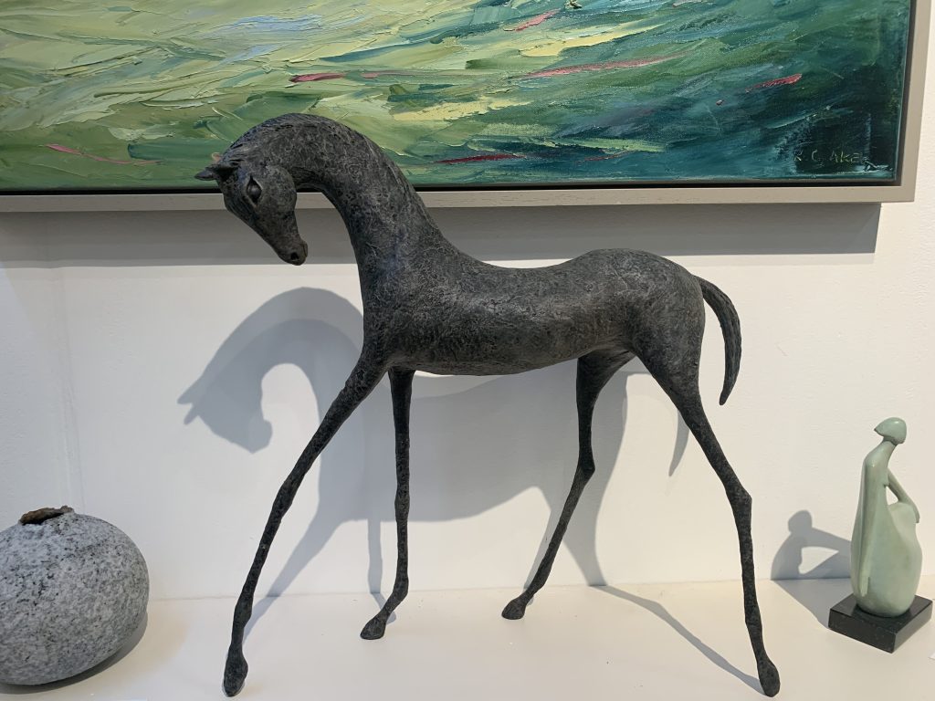 Alex Shorey, Bronze & Mixed media, AAF page £1900 Alijah II 53 x 40cm Bronze and Mixed Media Sculpture Artist. Capturing the movement and figures of horses. Perfect for Equestrian lovers.