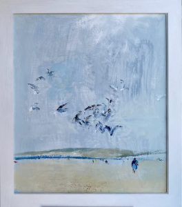 Exploration of representation. landscape painter from Cornwall. Working in Oil. Adrian Parnell, Beach, Oil on Board, Size: 48cm x 58cm Framed: 58cm x 68cm £1750