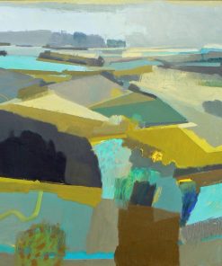 Landscape Artist abstracting the reality through colour and composition. Multidisciplinary Artist working in painting , drawing, digital printmaking, photography and sculpture. Malcolm Ashman, 'Summer Fields' ,76cm x 76cm, Oil on Panel