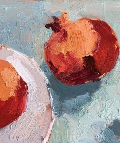 One-Off Print and Paintings hand selected by Nadia Waterfield by renown contemporary artists. Holly Brown Trio of Pomegranates Oil on Board 12 x 25 cm Unframed 32 x 45 cm Framed £395