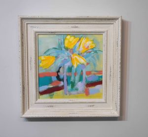 David O'Connor, Tulips II, Acrylic on Canvas board, 30x30cm, £480