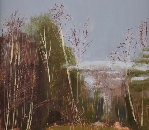 David Scott Moore, Birches reflecting in a Winter Sunset 1