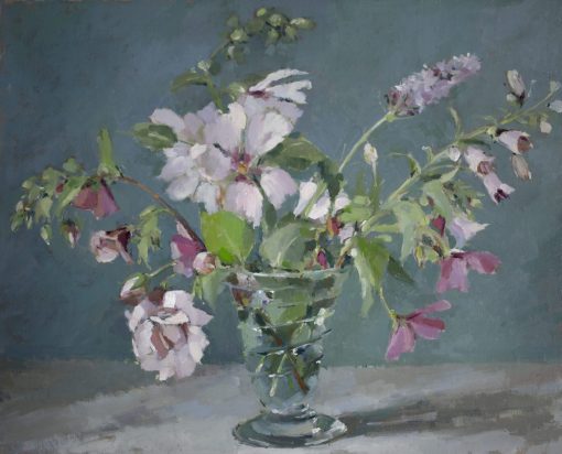 Annie Waring, Pale pink flowers in spiral Vase 1