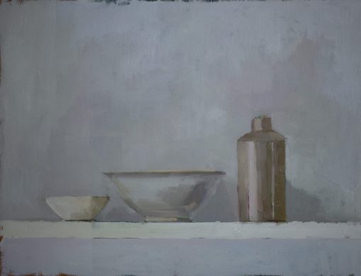Annie Waring, Two Bowls with Stoneware Bottle 1