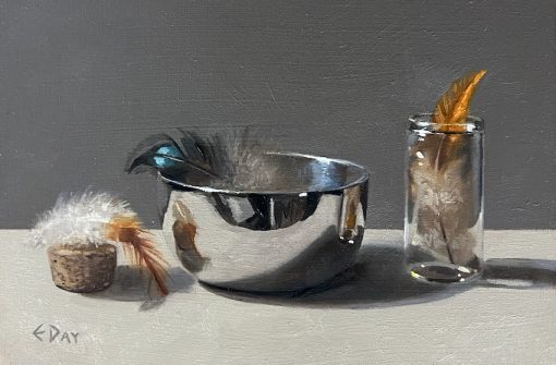 Estelle Day, Feathers with Silver Bowl 1