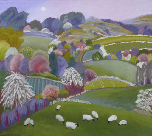 Sue Campion, Pink House in Blossom Time 1