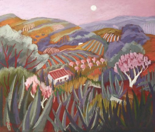 Sue Campion, Pink Sky & Almond Trees 1